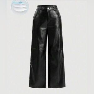 Leather Straight Leg Pants